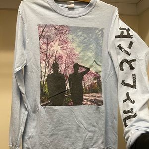 Dan and Phil Long Sleeve Baby Blue Japanese Cherry Blossom Sweater